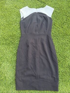 Calvin Klein Black and White Midi Sheath Dress
